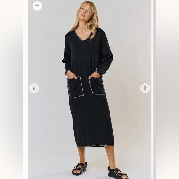 Dresses & Skirts - Stitch Pocket Midi Sweater Dress